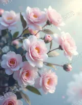 Pink Camellia Canvas Wall Art for Bedroom Living Room framed modern home decor