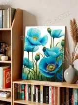 Blue Poppy Floral Canvas Wall Art for Living Room Bedroom Home Decor – view 5