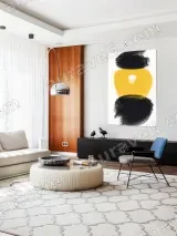 Abstract Black Yellow Brushstroke Canvas Wall Art for Living Room Decor – view 5