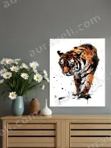 Tiger Ink Splatter Canvas Wall Art for Living Room Home Decor – вид 2