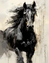 Abstract Black Horse Canvas Wall Art for Living Room Home Decor wall art print