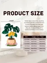 Tropical Potted Monstera & Yellow Flowers Canvas Wall Art for Living Room Home Decor – вид 6