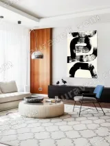 Abstract Black Brushstroke Canvas Wall Art for Living Room Bedroom Decor – view 5