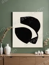 Abstract Geometric Black White Canvas Wall Art for Living Room Decor