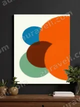 Abstract Geometric Circles Canvas Wall Art for Living Room Home Decor