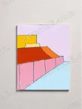 Minimalist Geometric Bed Canvas Wall Art for Bedroom Home Decor – view 2