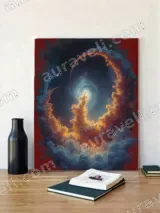 Surreal Cosmic Cloud Swirl Canvas Wall Art for Home Decor
