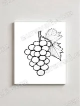 Grapes Sketch Canvas Wall Art for Kitchen Living Room Home Decor – view 3