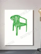 Green Plastic Chair Canvas Wall Art for Living Room Bedroom Home Decor – view 2