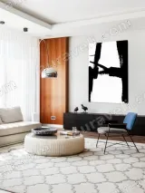 Abstract Black Brushstroke Canvas Wall Art for Living Room Home Decor – view 5