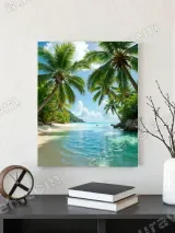 Tropical Beach Palm Tree Canvas Wall Art for Living Room Bedroom Home Decor – вид 3