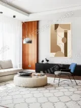 Abstract Geometric Brown Tones Canvas Wall Art for Living Room Home Decor – view 5