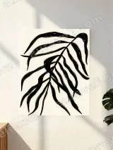 Black Palm Leaf Canvas Wall Art for Living Room Home Decor – view 2