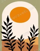 Abstract Botanical Sun Canvas Wall Art for Living Room Bedroom Home Decor wall art print