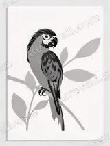 Monochrome Parrot Canvas Wall Art for Living Room Bedroom Home Decor – view 3