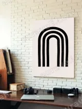 Abstract Black Rainbow Canvas Wall Art for Living Room Home Decor – view 4