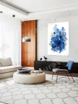 Abstract Blue & Yellow Canvas Wall Art for Living Room Bedroom Home Decor – вид 5