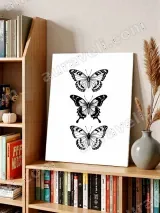 Black & White Butterfly Canvas Wall Art for Living Room Bedroom Home Decor – вид 3