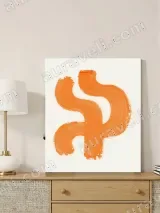 Abstract Orange Brushstroke Canvas Wall Art for Living Room Home Decor – view 4