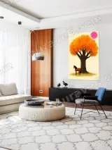 Brown Horse & Orange Tree Canvas Wall Art for Living Room Home Decor – view 5