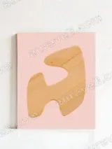 Abstract Wooden Shape Canvas Wall Art for Living Room Home Decor