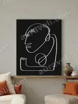 Abstract Line Art Figure Canvas Wall Art for Living Room Home Decor – view 3