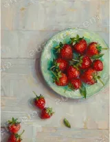 Strawberries in Bowl Canvas Wall Art for Kitchen Home Decor wall art print