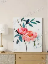 Pink Peony Floral Canvas Wall Art for Bedroom & Living Room Decor – view 4