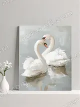 Romantic Swan Couple Canvas Wall Art for Living Room Bedroom Home Decor – вид 3