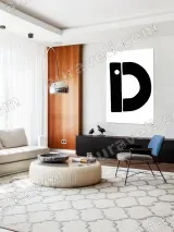 Letter D Minimalist Canvas Wall Art for Living Room Home Decor – вид 5