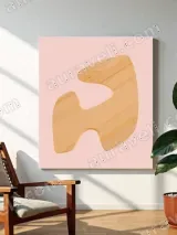 Abstract Wooden Shape Canvas Wall Art for Living Room Home Decor – view 3