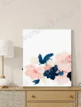 Blush & Navy Floral Canvas Wall Art for Bedroom Living Room Home Decor – view 4