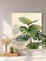 Monstera Leaf Canvas Wall Art for Living & Bedroom Home Decor – view 4