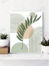 Minimalist Abstract Botanical Canvas Wall Art for Living Room Decor