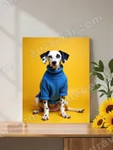 Dalmatian Dog in Blue Sweater Canvas Wall Art for Living Room Home Decor
