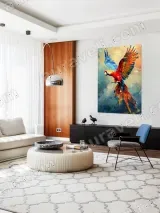 Colorful Macaw Parrot Canvas Wall Art for Living Room Decor – вид 5