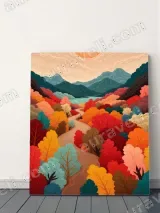 Colorful Autumn Landscape Canvas Wall Art for Home Decor