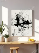 Abstract Black White Ink Splatter Canvas Wall Art for Living Room Home Decor – view 4