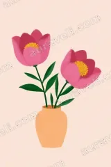 Pink Flowers in Orange Vase Canvas Wall Art for framed modern home decor