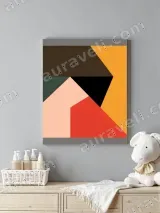 Abstract Geometric Color Block Canvas Wall Art for Living Room Home Decor – view 4