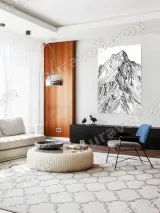 Mountain Ink Sketch Canvas Wall Art for Living Room Bedroom Home Decor – вид 5