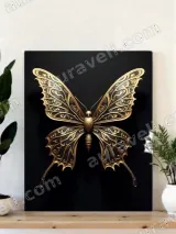Ornate Golden Butterfly Canvas Wall Art for Living Room Bedroom Home Decor – вид 4