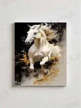 White Horse Running Abstract Canvas Wall Art for Living Room Decor – вид 2