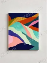 Abstract Colorful Geometric Wave Canvas Print for Living Room Decor – view 2