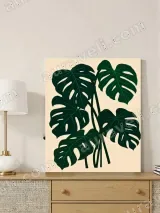 Monstera Leaves Canvas Wall Art - Tropical Home Decor for Living Room and Bedroom – view 4