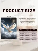 White Dove Flying in Sky Clouds Canvas Wall Art for Home Decor – вид 7