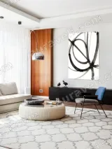 Abstract Black Ink Brushstroke Canvas Wall Art for Home Decor – view 5
