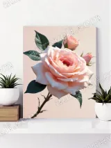 Peach Rose Floral Canvas Wall Art for Bedroom & Living Room Home Decor
