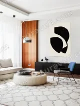 Abstract Geometric Black White Canvas Wall Art for Living Room Decor – view 5