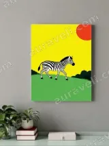 Zebra Cartoon Canvas Wall Art for Living Room Bedroom Home Decor